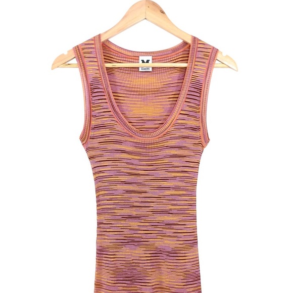 M Missoni Pink Multicolor Sleeveless Knit Sparkle Gold Threads Made in Italy 46 - Picture 1 of 8